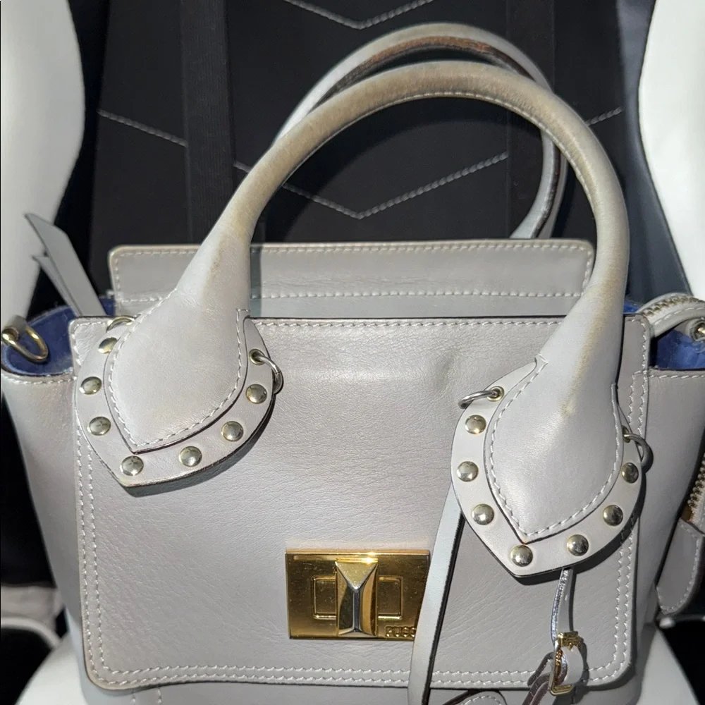 Emilio Pucci Gray Satchel with Gold Accents - Picture 4 of 15